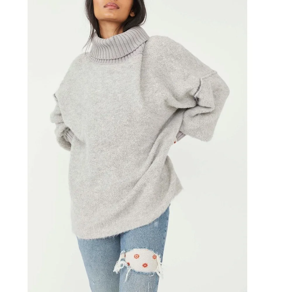 đLAST CHANCEđ NWT Free People Milo Pullover / Heather Grey - Picture 1 of 10